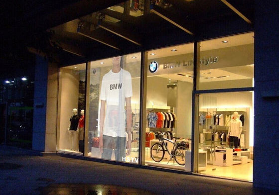 Commercial Glass Mesh Transparent LED Screen P3.91-7.82 Full Color