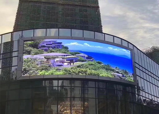 P8 SMD Outdoor Building LED Screen 8mm Pixel Full Color Video Display