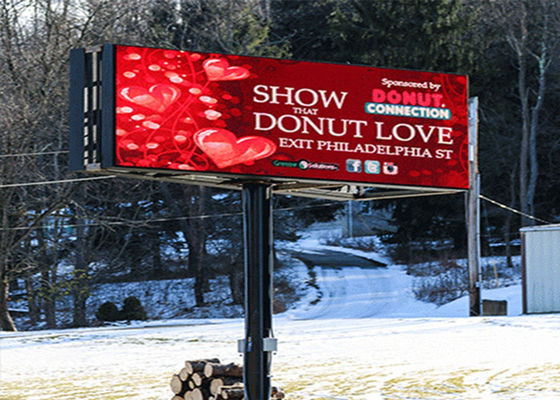 Outdoor P6 Large Led Screen Advertising Billboards With 3 Years Warranty