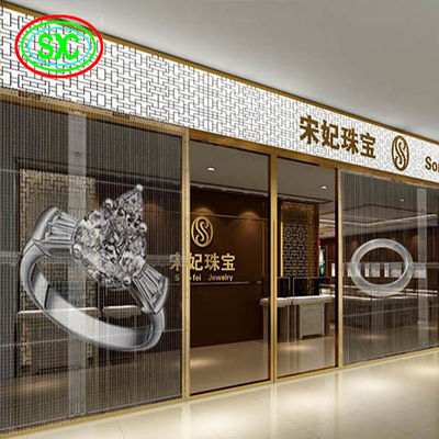 Clear Transparent Led Video Wall P3.91 Indoor Led Mesh Curtain Signage Displays Led Screen
