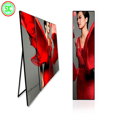 Slim Hd Indoor Led Poster Screens  , P2.5 Mirror Led Display Panel Stand Poster