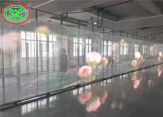 1500cd/sqm P3.91 Transparent Led Poster SMD1921 For Retail Store