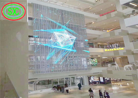 1500cd/sqm P3.91 Transparent Led Poster SMD1921 For Retail Store