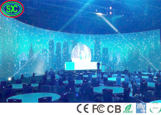 MBI 5124 SMD1010 1300cd/M2 P3.91 Curved Stage Led Display full color led display
