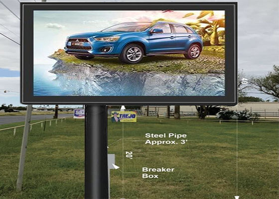 P10 Outdoor LED Advertising Screen 10mm Pixel Pitch IP65 Waterproof high brightness