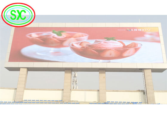 Beautiful frame 1R1G1B Pitch 6mm Full Color Led Billboard with column beside road