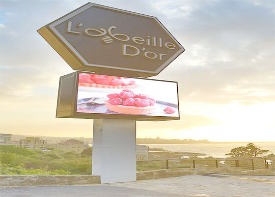 Outdoor Waterproof P10 Full Color LED Display Screen Advertising Billboard With Column
