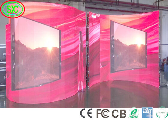 Indoor 1100cd/M2 P3.91 Curved Stage LED Screen 240W/M2 led stage backdrop screen