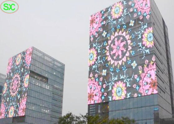 Flexible P10.42 5500cd/Sqm Outdoor Transparent LED Display