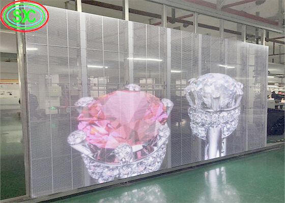 Flexible P10.42 5500cd/Sqm Outdoor Transparent LED Display