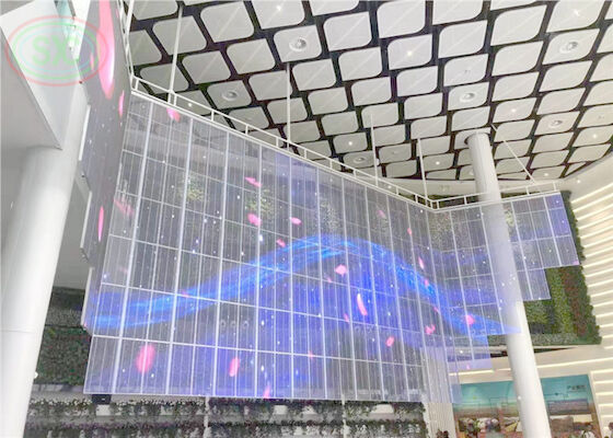 Adjustable brightness transparent LED product indoor P3.91-7.8125  Transparent Led Screen