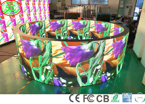 Iron Cabinet 1R1G1B P4 Circle Flexible Led Screen SMD2121 full color led display screen