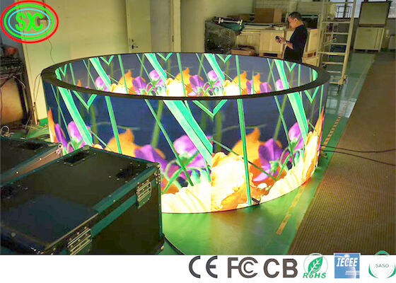 Iron Cabinet 1R1G1B P4 Circle Flexible Led Screen SMD2121 full color led display screen