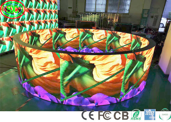 Iron Cabinet 1R1G1B P4 Circle Flexible Led Screen SMD2121 full color led display screen