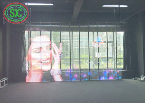 Variable indoor P 7.8125-15.256 transparent LED display brightness more than 2000 cd/m²