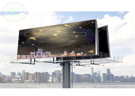 Full color outdoor P 10 LED display with columns for advertising