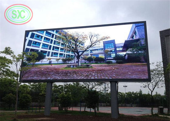 Large Outdoor P8 led billboard With Column Iron steel cabinet 1024*1024mm