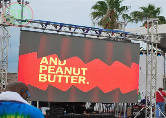 Hanging series outdoor LED display P6 rental LED sign play football games