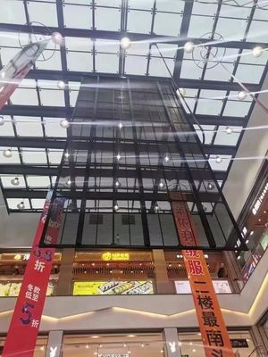 P3.91-7.82 Glass Transparent Led Display 32768 Pixels / Sqm High Brightness For Window，500x1000mm cabinets ，3500 brightn