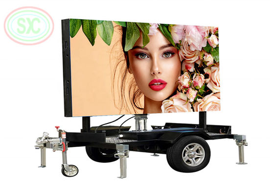 Auto up and down outdoor full color P6 LED display on the trailer for car cinema