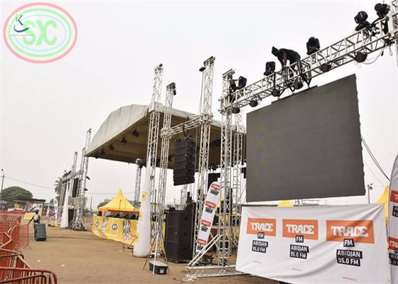 High clarity outdoor hanging LED display with stage light for concerts and events