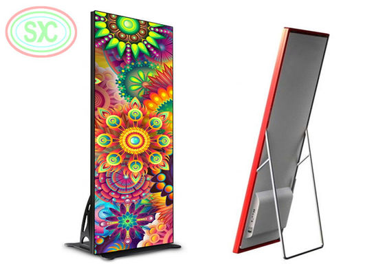 Slim Hd Indoor Led Poster Screens  , P2.5 Mirror Led Display Panel Stand Poster