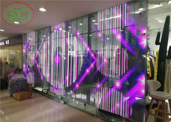 Green energy transparent LED display G3.91-7.82 1000*500mm for curtain show
