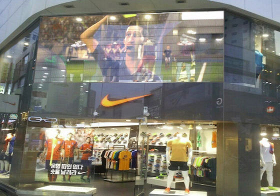 Indoor P3.9-7.8 Full Color Transparent Led Display Screen Smd Curved Led Video Wall Glass Led Screen For Showcase
