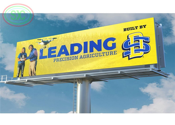 Big billboard outdoor P 6 LED screen with the column beside the highway