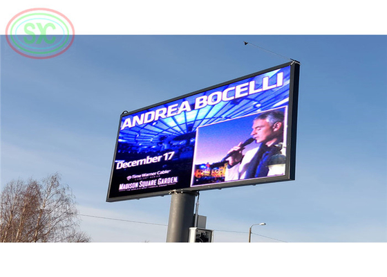 Big billboard outdoor P 6 LED screen with the column beside the highway