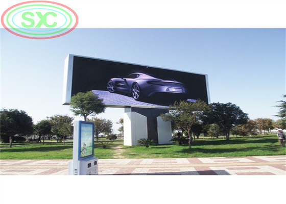 Full color outdoor P 10 LED display with columns for advertising