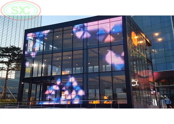 Full color indoor P3.91-7.82 transparent LED display curtain LED screen easy maintenance