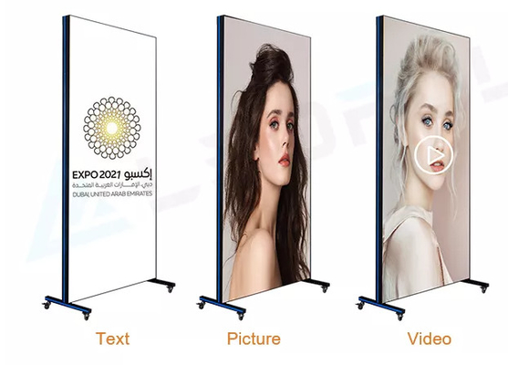 Indoor P2.5 full color Mirror Led display Wireless USB 4G Smart Control Poster
