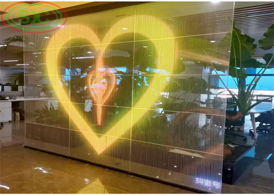Indoor Outdoor P3.91-7.82mm Transparent LED Screen For Glass Curtain Walls