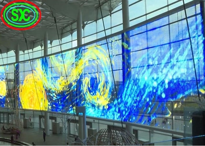 High Stability Indoor Full Color Transparent LED Screen SMD1921 500mm X1000mm