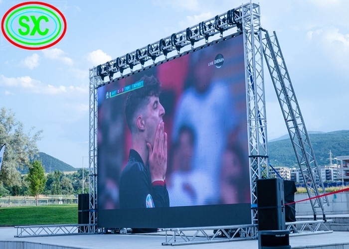 Flexible P4.81 Full Color Hanging LED Display , Rental Thin Exhibition Led Screen