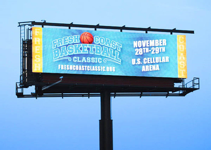 Big Outdoor Full Color Double Sides P10 Advertising LED Billboard Panels With Steel Structure