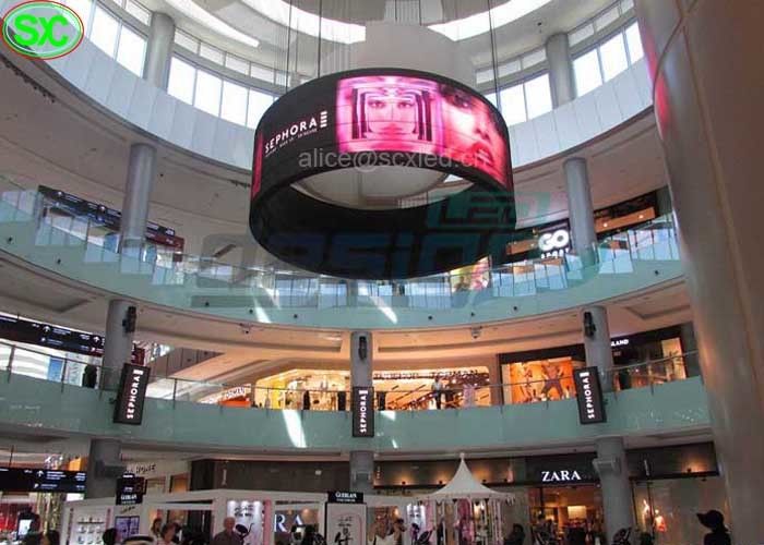 1R1G1B P5 Light Weight Flexible Malls Hanging LED Display Screen