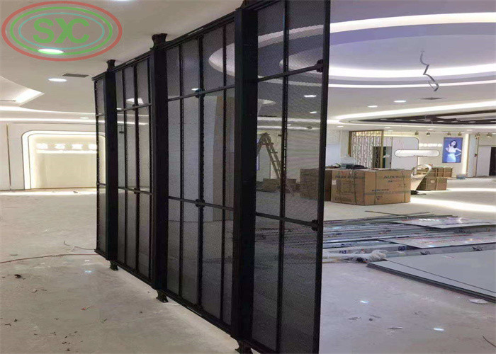 Waterproof Transparent LED Screen IP43 Rating Lightweight Aluminum Cabinet 0.2KG/PC Module Weight