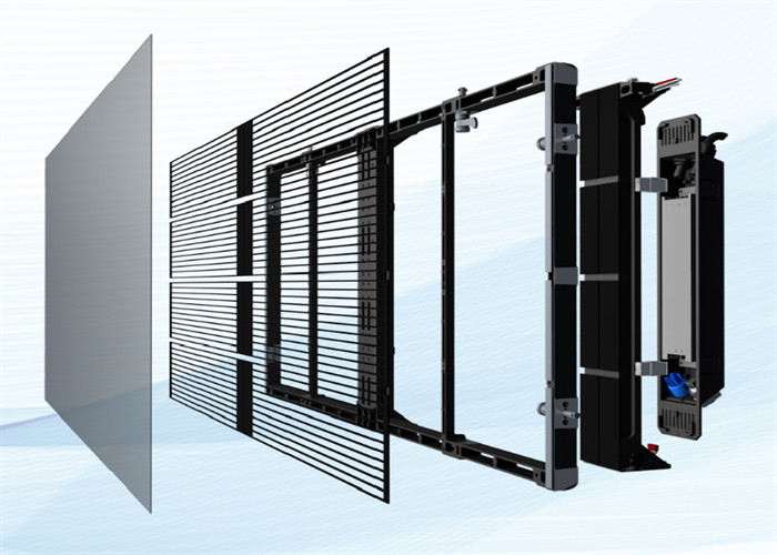 Indoor P3.9-7.8 Full Color Transparent Led Display Screen Smd Curved Glass For Showcase