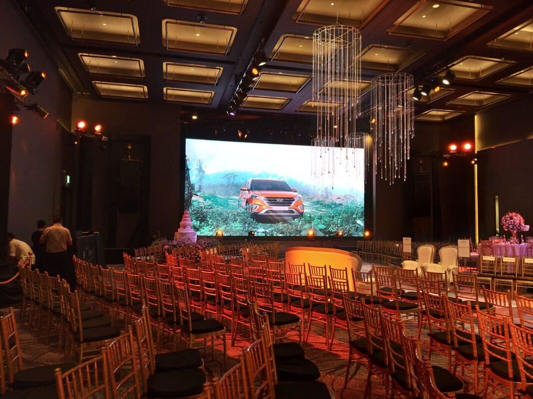 Stage LED Screens with module size 250 by 250 millimeters and resolution 64 by 64 pixels providing detailed and sharp images