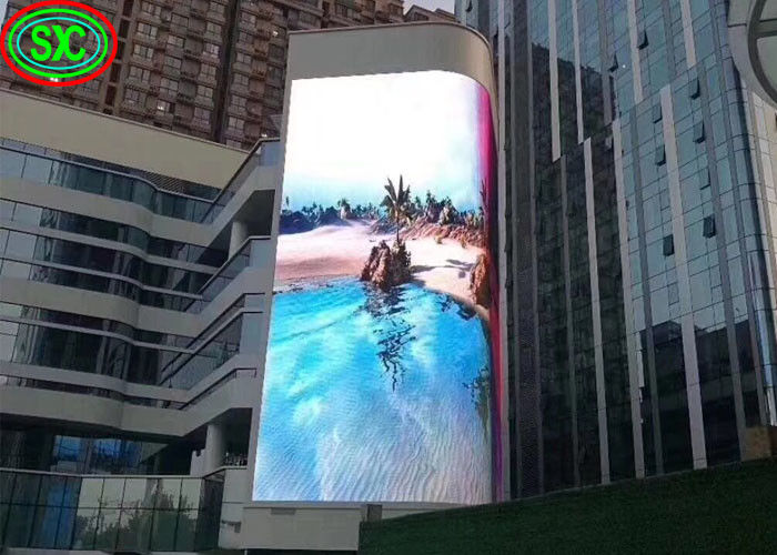 High Resolution 6mm Pixel Outdoor Multi Media Full Color High brightness waterproof Curve Advertising LED Screen P6