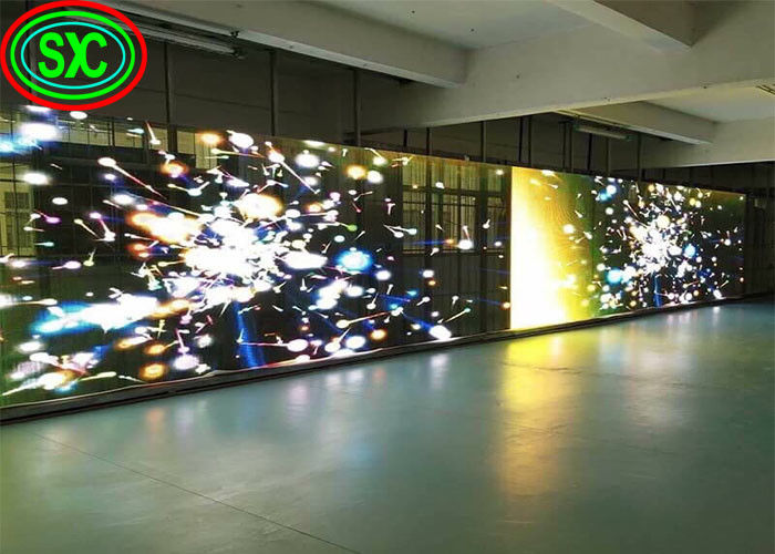 Full Color HD Flexible 4000cd/sqm Transparent Led Panel transparent led screen glass led display