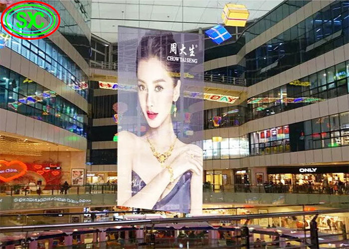 Transparent Led Screen P3.91-7.82 Full color Glass Windows Mounted For Jewelry