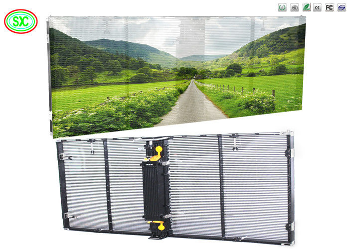 Shopping Mall Fashion Full Color P3.91-7.82 Transparent LED Screen Glass Curtain Wall