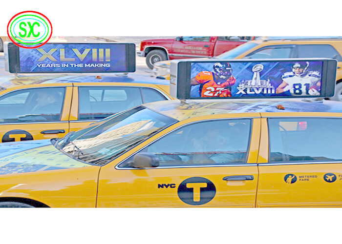 Waterproof Car LED Sign Display Outdoor Full Color Taxi Roof Screen Double Side