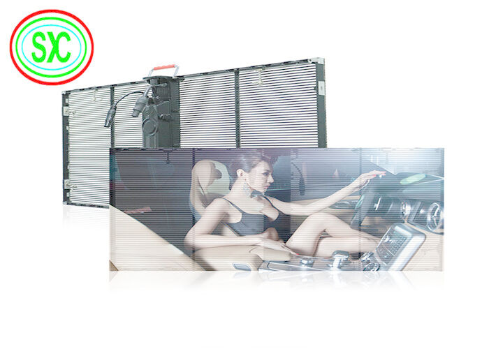 HD Full Color Video Advertising Led Screen G3.91-7.82 Indoor Window Glass Transparent Led Display