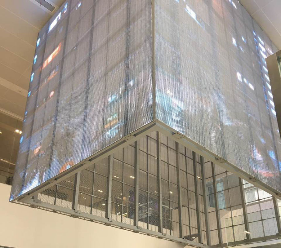 HD Full Color Video Advertising Led Screen G3.91-7.82 Indoor Window Glass Transparent Led Display