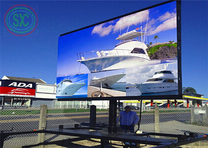 Auto up and down outdoor full color P6 LED display on the trailer for car cinema