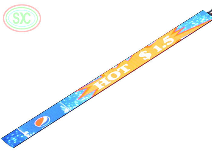 Fine Pitch full color P1.875 LED Shelf Screen 900x60mm 800cd/Sqm Indoor Display